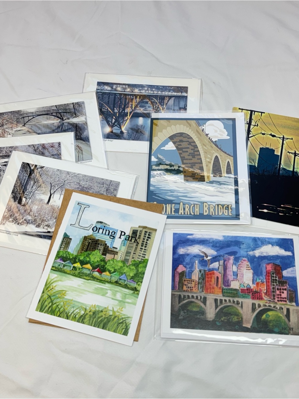 Set Of 8 Minneapolis Art Cards Illustrated Photography Allen Zumach Local Gift